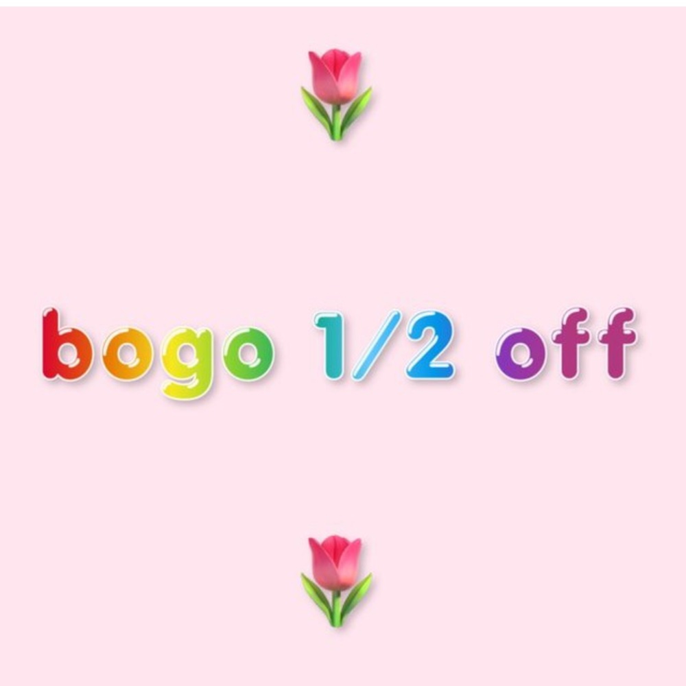 Buy 1 get one 1/2 off
